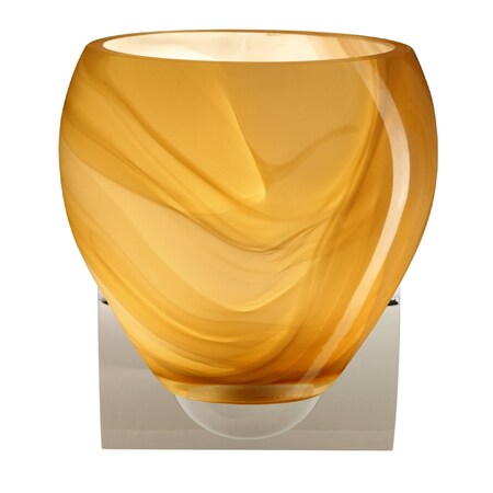 Besa Lighting Bolla Mini Sconce, Honey, Chrome Finish, 1x60W Incandescent 1WZ-4122HN-CR